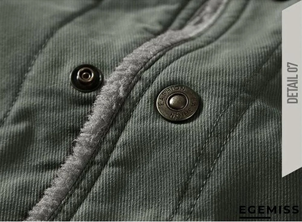 Men Brand Bomber Jacket  Autumn Winter Thick Warm Military Jacket Men Fur Collar Plus Size 6XL Fleece Coat Jaqueta Masculina | EGEMISS