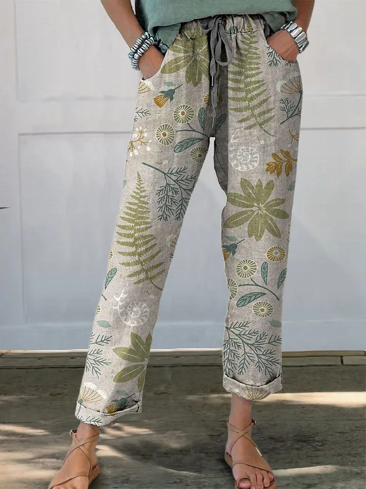 Women's Retro Floral Elegant Art PrintedCasual Pants socialshop