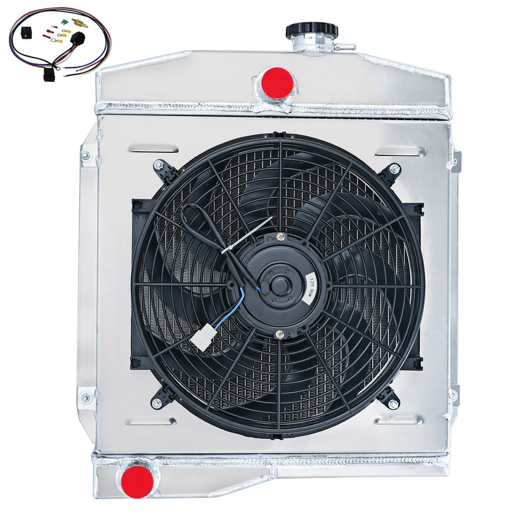 Alloyworks 3 Row Radiator Shroud Fan For 1959-1971 Jeep Willys CJ3 CJ5 CJ6 3.7L 4.2L 5.0L