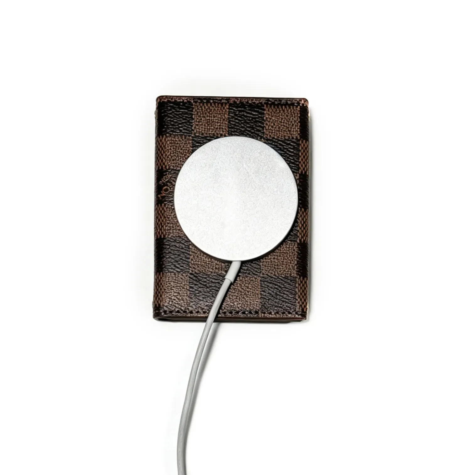 Coach LV Gucci Designer MagSafe Leather Wallet Attachment for iPhone Samsung Phone