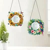 (US Local)2D Flat DIY Sunflower Parrot Hanging Mirror Diamond Art Kits Wall Door Decoratio