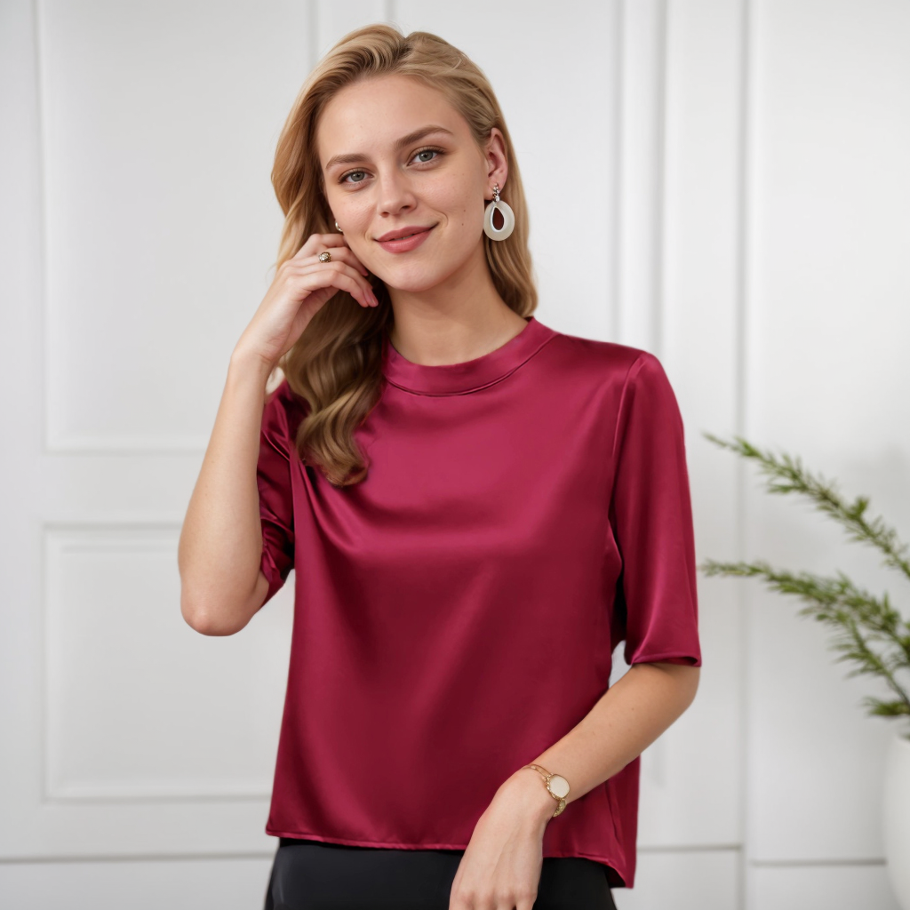 Solid Color Fashion Silk Shirt for Women REAL SILK LIFE