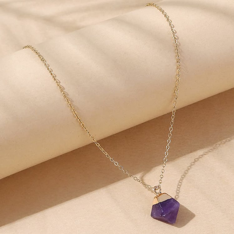 Natural Amethyst Fluorite Gemstone Necklace