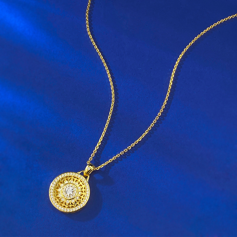 MIKAMU Gold-Plated Fortune Compass Pendant Necklace