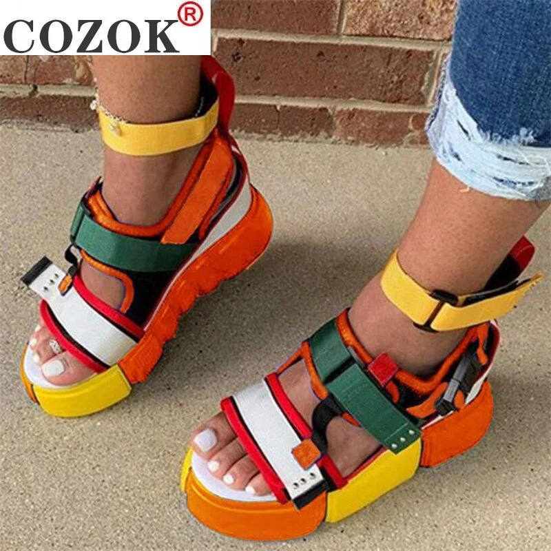 2021 Fashion High Top Platform Sandals Women Shoes Summer Super High Heels Ladies Casual Shoes Wedge Chunky Gladiator Sandals