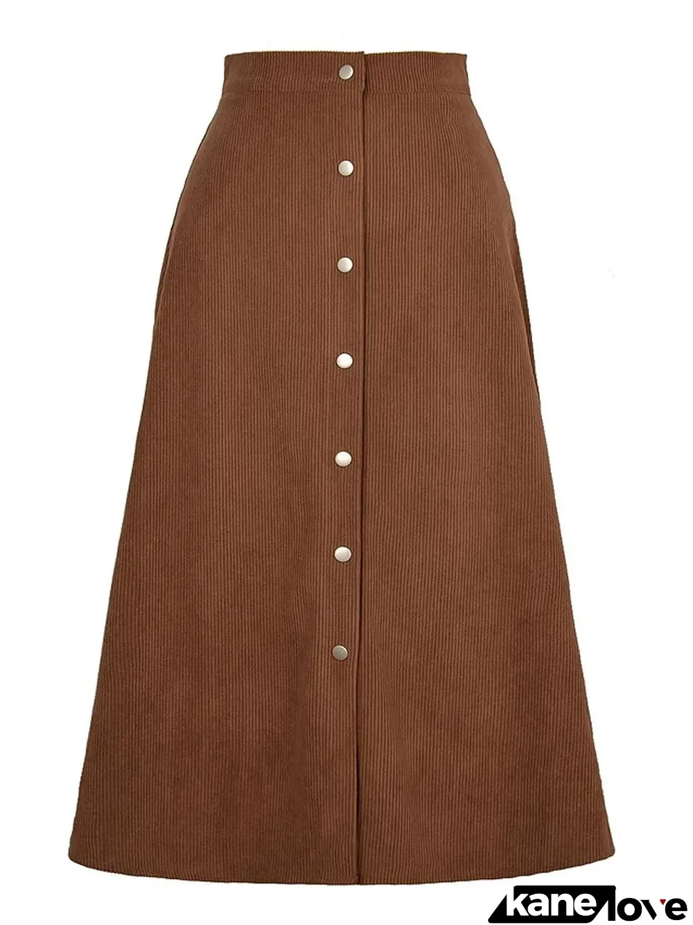 Women's Skirt Midi Corduroy Skirt Black Brown Skirts Split Fashion Fall & Winter Office / Career Daily S M L