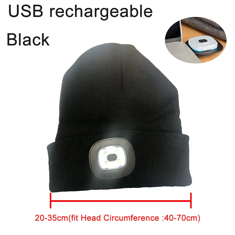 Knitted cap with LED light