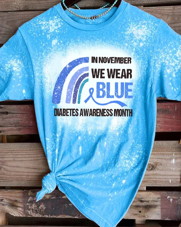In November We Wear Blue Diabetes Awareness T-shirt