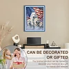 American Flag And Wolf - Full Embroidery 3 Strands 11CT Stamped Cross Stitch - 45*60CM - Large Size