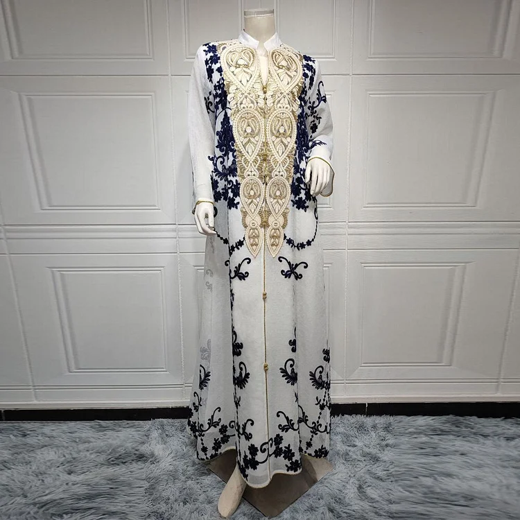 African Americans fashion QFY Embroidery Floral Boho Bubu Abaya Women Dubai Luxury Evening Party Gown Moroccan Caftan Robe Femme Musulmane Ramadan Djellaba Ankara Style QueenFunky