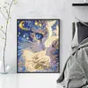 Cartoon Girl Cat-11CT Stamped Cross Stitch 40*50cm/15.75*19.69in tapestrymarket