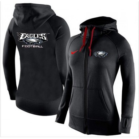 Women's  Philadelphia Eagles Full-Zip Performance Hoodie Black