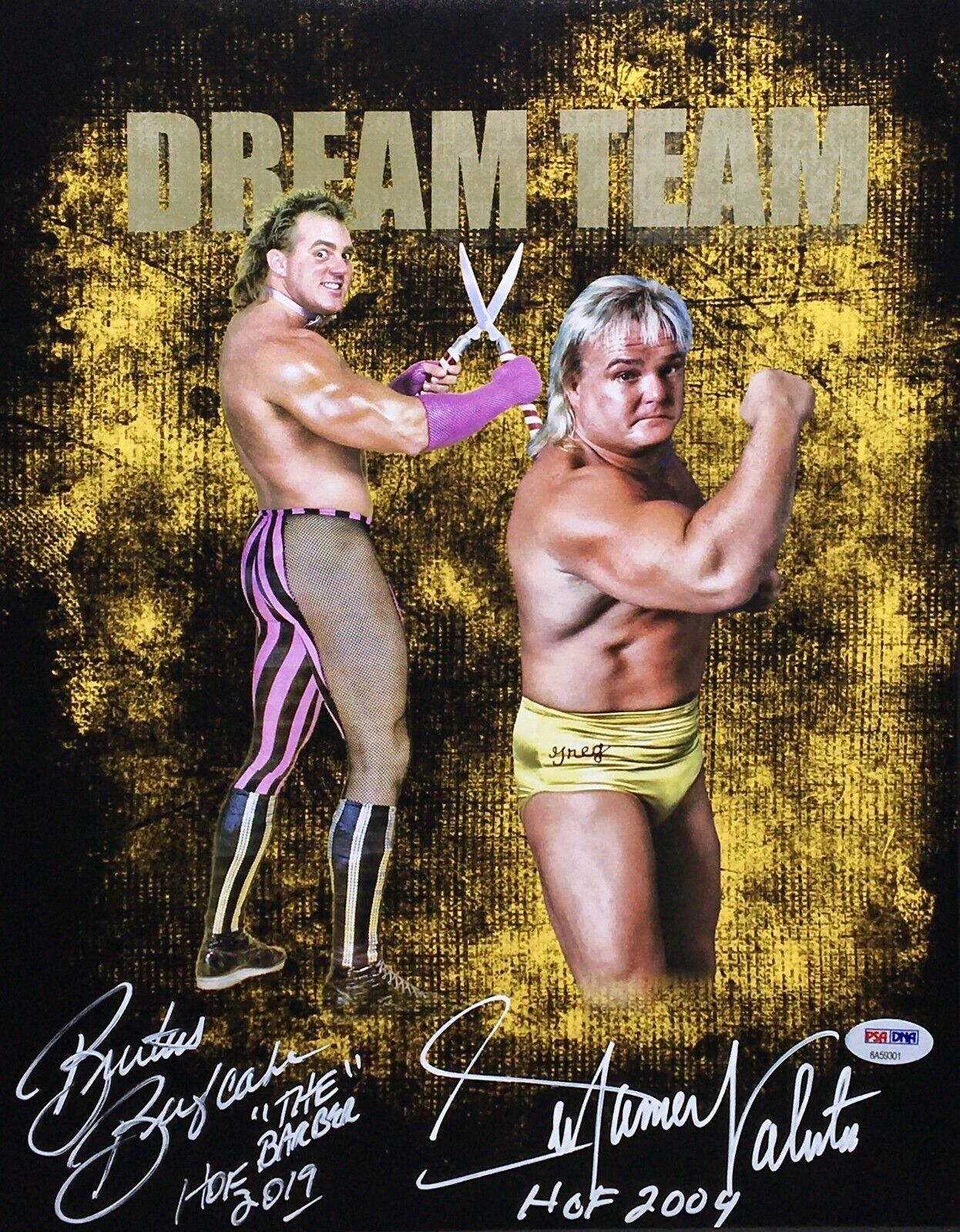 Brutus Beefcake & Greg Valentine Signed Dream Team 11x14 Photo Poster painting *HOF PSA 8A59301