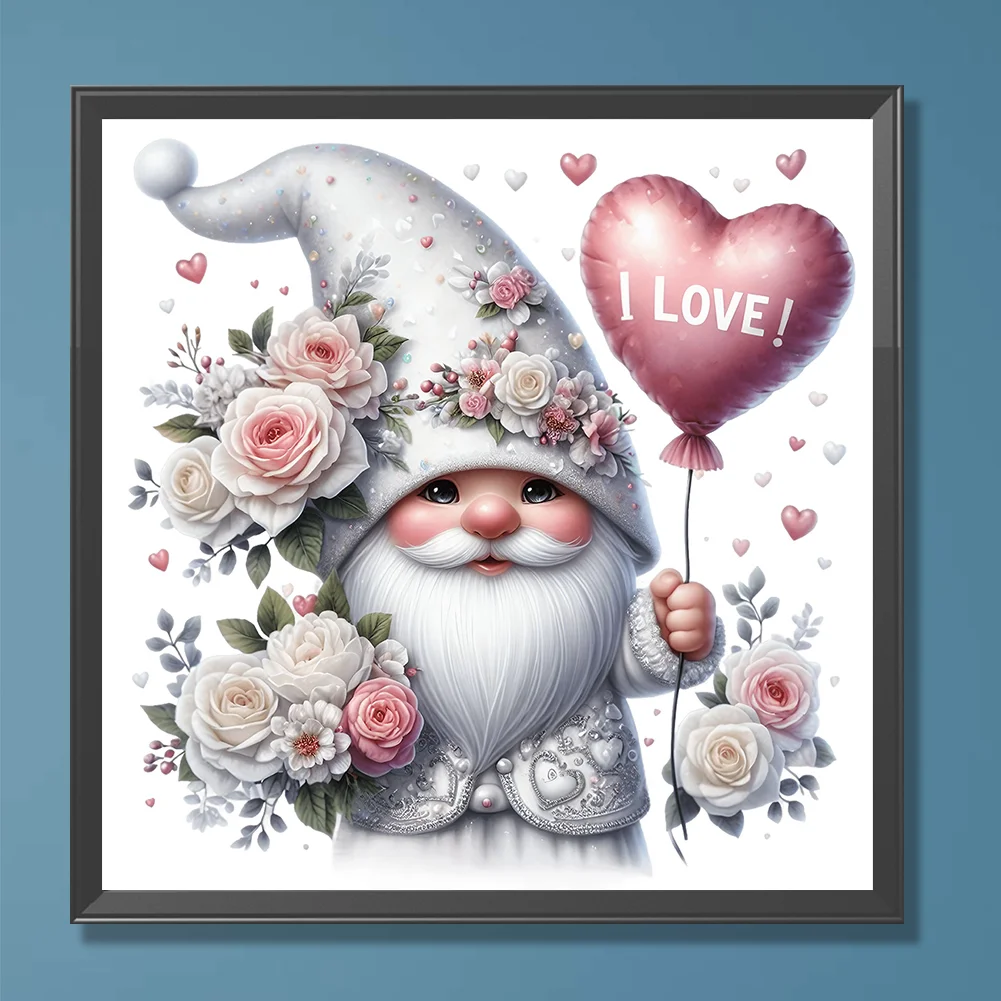 Diamond Painting - Full Round Drill - Valentines Day Gnome(Canvas|30*30cm)