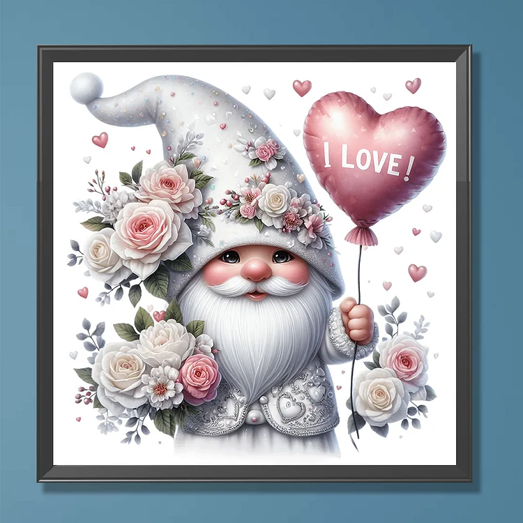 DIY FULL ROUND Drill Diamond Painting Valentines Day Flower Gnome Decor  40x30cm $12.75 - PicClick AU