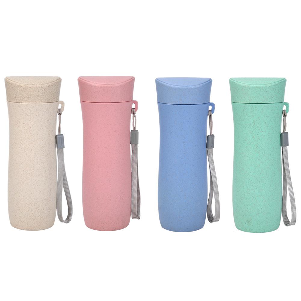 

300mL Wheat Straw Drinking Cup Eco-Friendly Tea Mug Portable Water Bottle, Beige, 501 Original