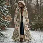 Women's Vintage Viking Floral Vigvihil Rune Long Thick Knit Sweater - Image 2