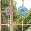 2pcs Snowflake DIY Acrylic Diamond Painting Wind Chime for Adult 5D Diamond Painting Suncatcher with Crystal Pendant Double Sided Hanging Diamonds Art Paint Ornament Gift for Home