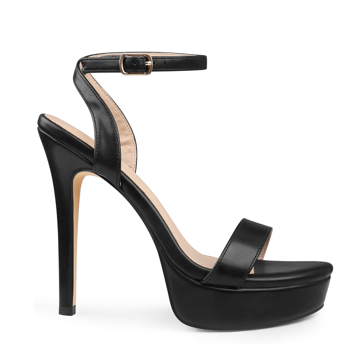 130mm Open Toe Platform Sandals Ankle Strap High Heel Matte Summer Shoes-MERUMOTE