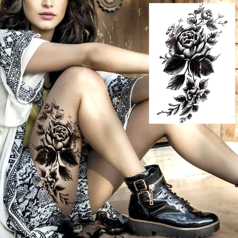 Sdrawing Henna Flower Temporary Tattoos For Women Fashion Body Art Tatoos Realistic Fake Jewelry Mandala Dreamcatcher Tattoos Sexy