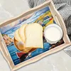 (US Only)Seaside Town Wooden DIY Diamond Painting Tray Kit Serving Platter for Home Decor