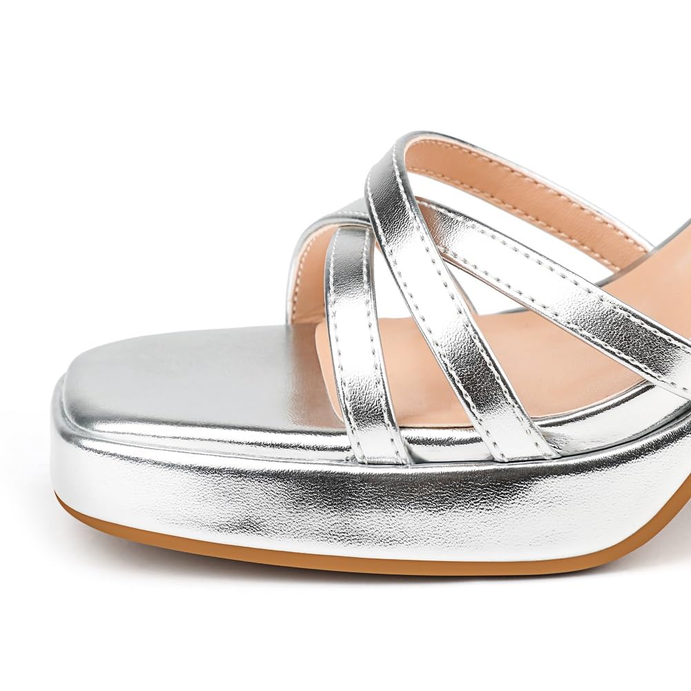 90mm Women's Platform Chunky Heels Ankle Strap Block Heeled Sandals Party Wedding Shoes Square Open Toe Sandals-MERUMOTE