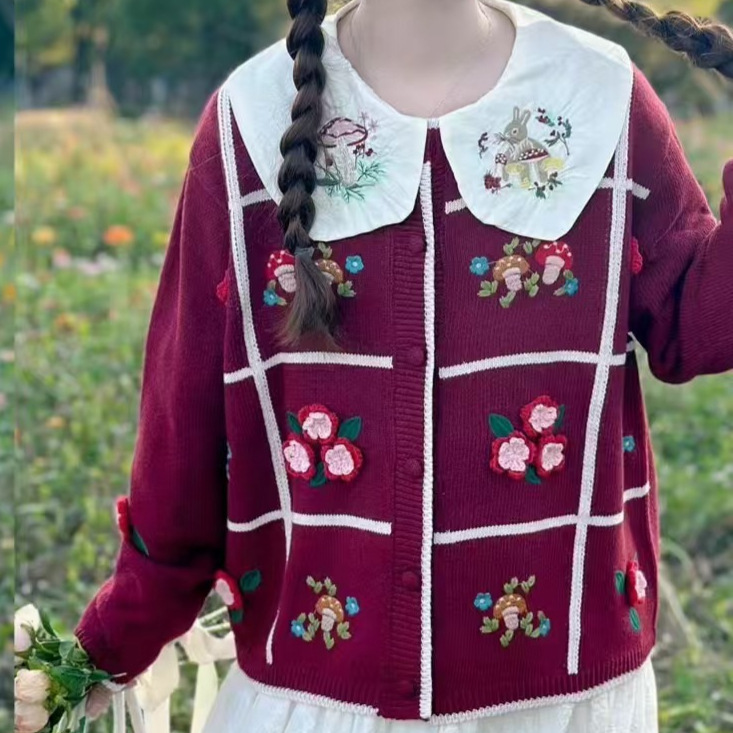 Chicfifth Sweater Women Winter Long Sleeve High Quality Autumn Vintage Top Knitted Cardigan