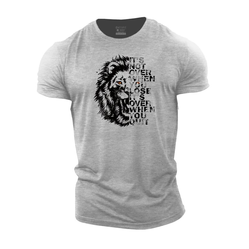 Cotton Lion Graphic Fitness T-shirts tacday