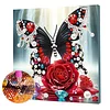 Framed Diamond Painting - Special Shaped - Butterfly and Rose (25x25cm)