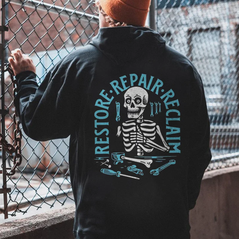 Restore Repair Reclaim Skull Hoodie - Krazyskull