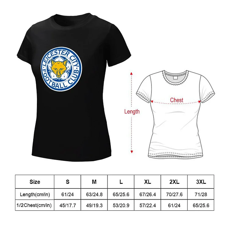 Leicester City Damen Kurzarm Rundhals T-Shirt Casual Sommer Tops