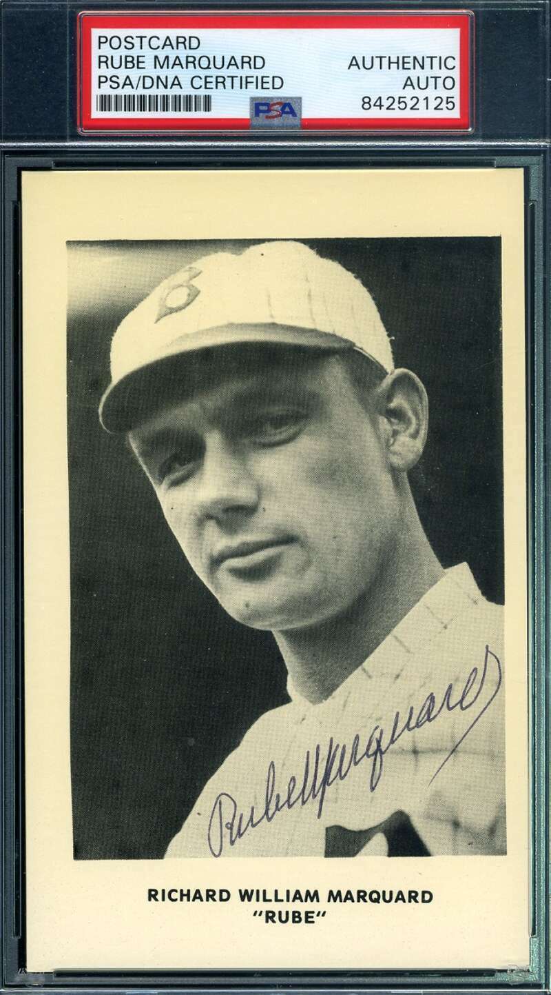 Rube Marquard PSA DNA Coa Autograph Hand Signed Photo Poster painting Postcard