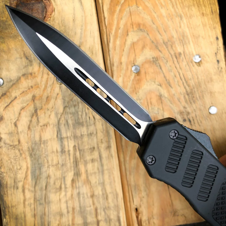 Black Piranha OTF Dual Action Pocket Knife V2