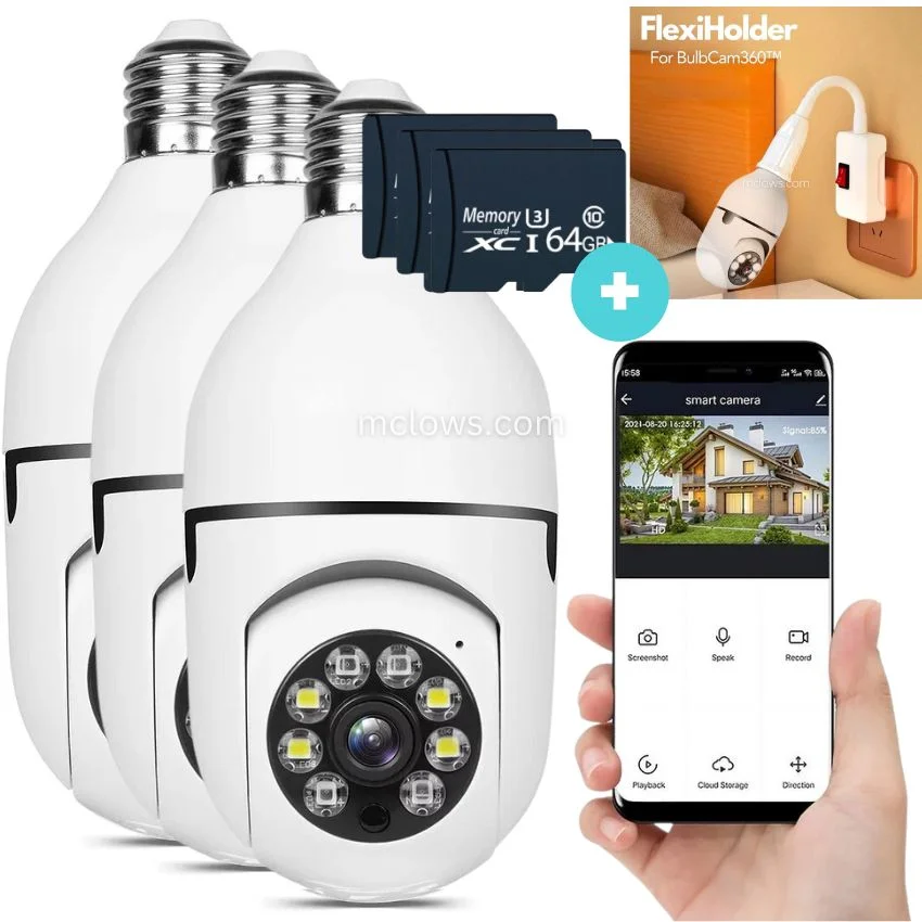 The Original BulbCam360&trade;️ - Wireless Smart Security Cam