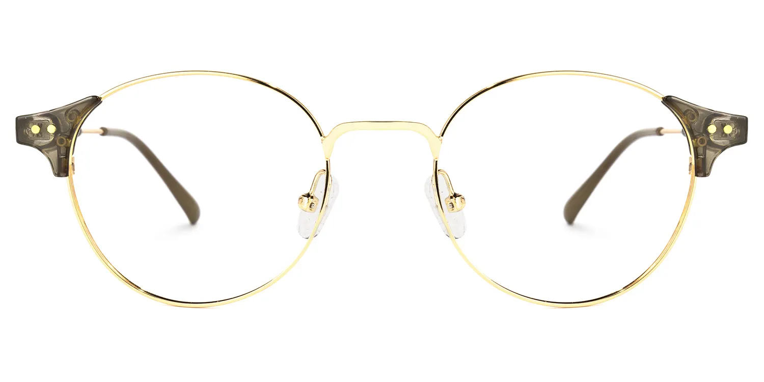 Orlaithe DunkelgrÃ¼n-Gold Rund Brille  DunkelgrÃ¼n-Gold