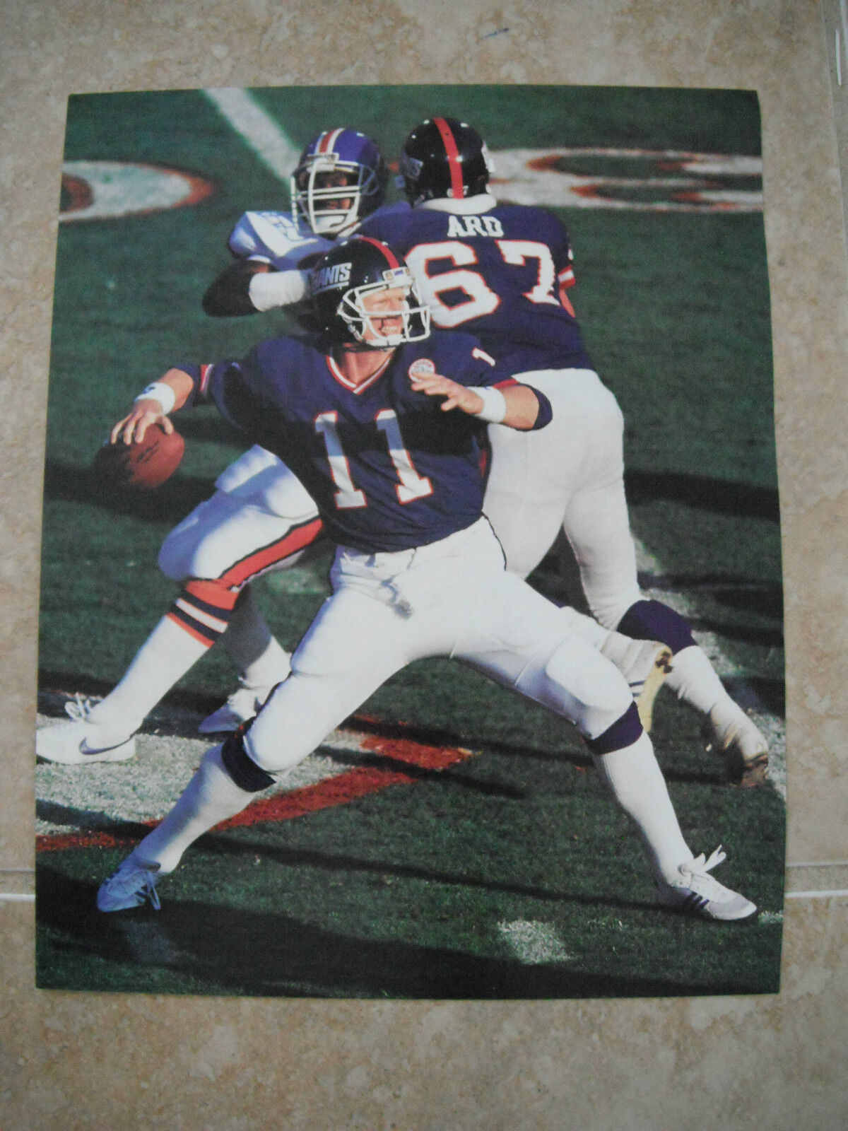 Phil Simms New York Giants Color Candid Coffee Table Book Photo Poster painting #2