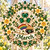 (Monthly Wreath)DIY Diamond Painting Acrylic Hanging Ornament, Double-Sided Printed Door Decoration,Pearl & Special Shaped Drill Art Home Decor