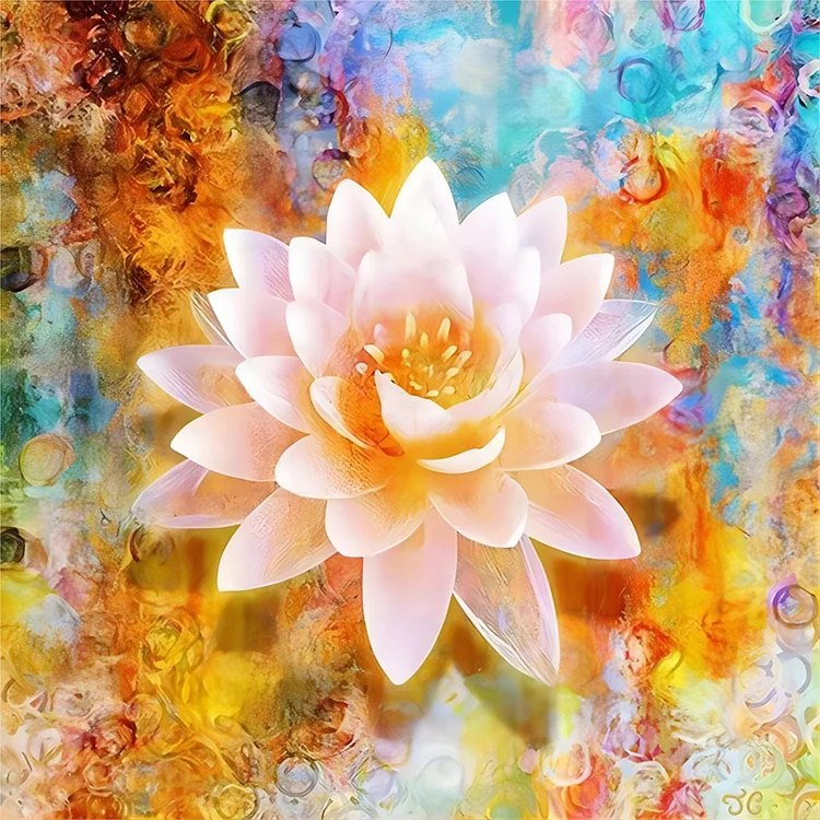 Lotus Flower 40*40CM(Canvas) Full Round Drill Diamond Painting gbfke
