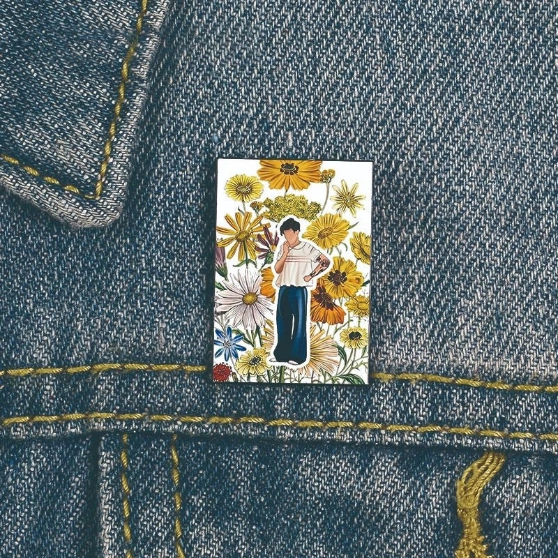 Vacation Pin Color Block Mixed Materials Printing Unisex Brooches