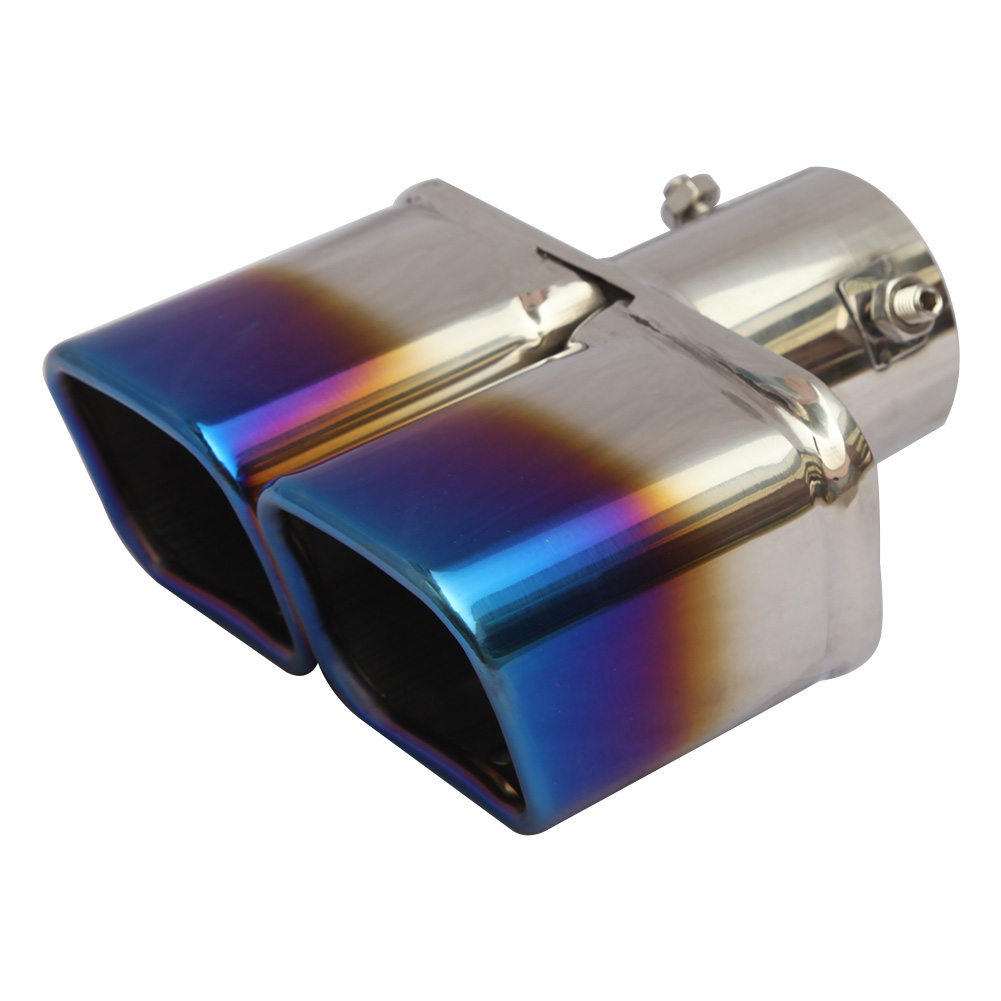 

Dual Exhaust Tail Pipe Muffler Tip Bolt-on Square Slant Cut 2.5 inch Inlet, Silver, 501 Original