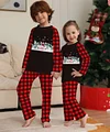 Family Christmas Home Plaid Letter Printed Parent-child Fashion Pajamas