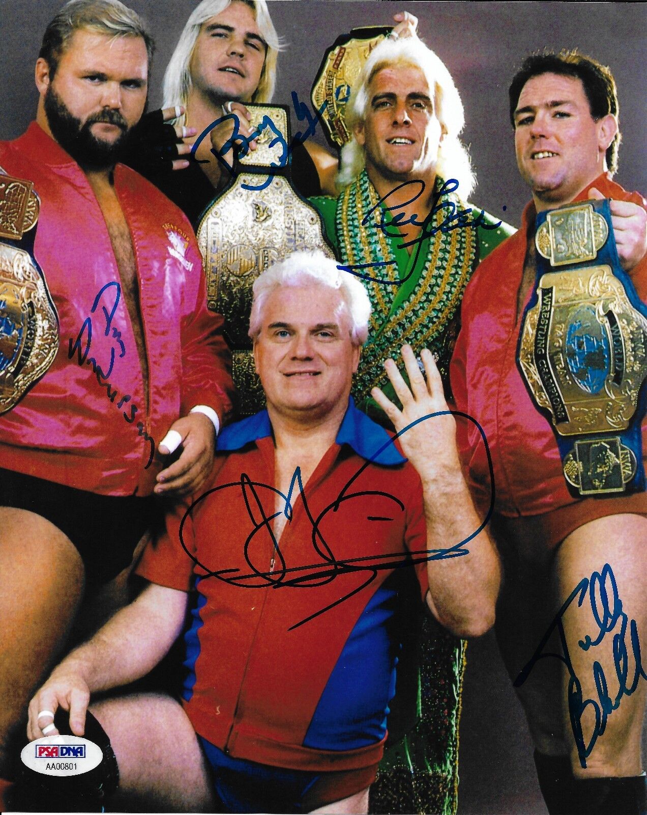 Ric Flair Arn Anderson + 4 Four Horsemen Signed 8x10 Photo Poster painting PSA/DNA WWE NWA WCW