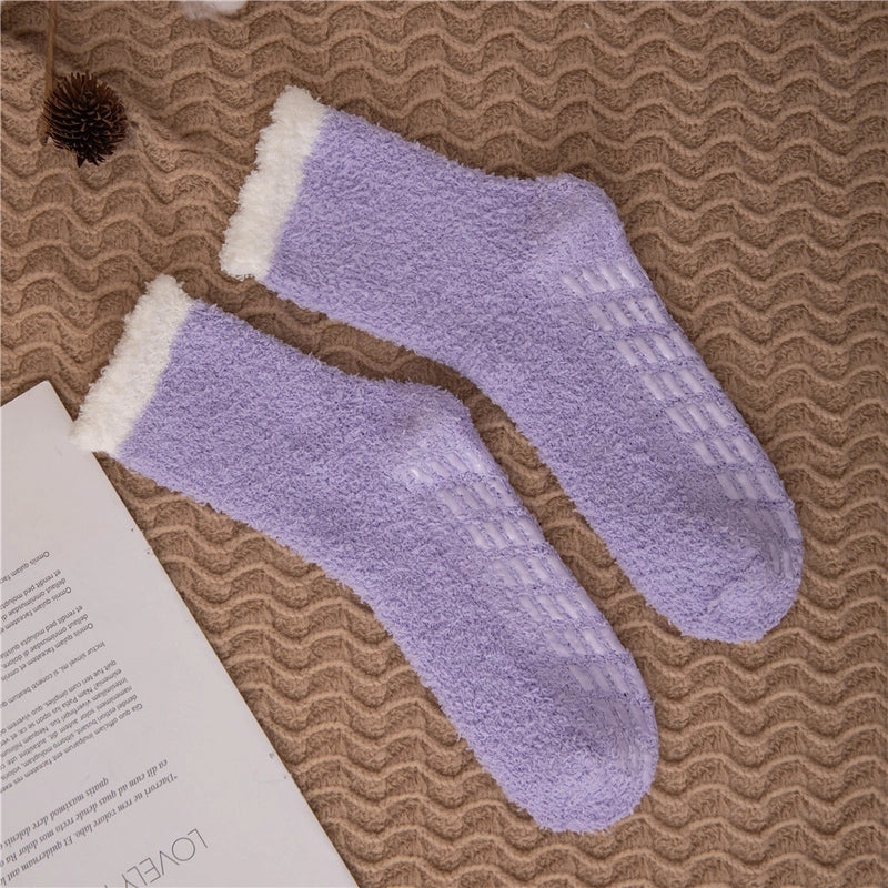 Women’s Slippers Garter Belt Grip Anti-slip Socks Dispensing Coral Velvet Socks Tube Floor Crew