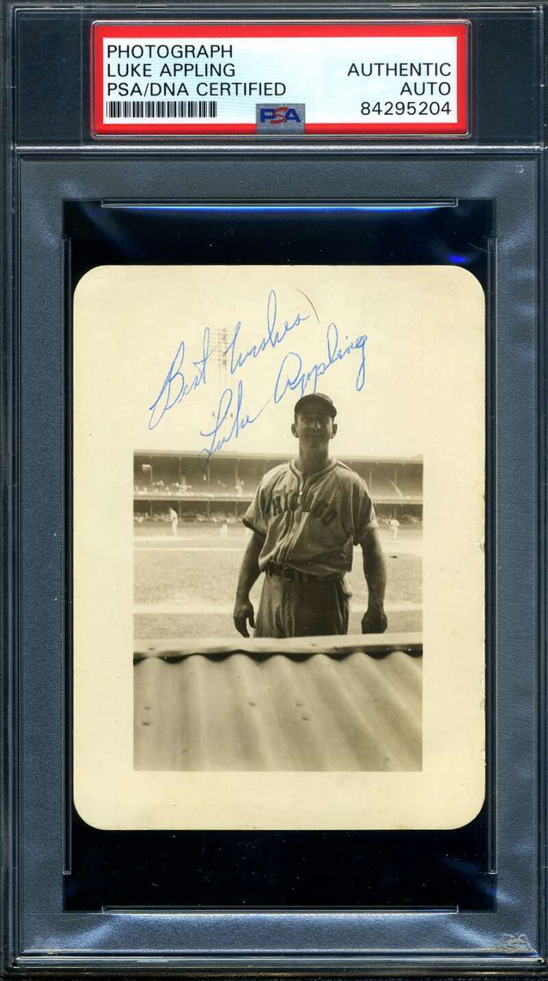 Luke Appling PSA DNA Coa Signed 1940`s Original Photo Poster painting Autograph