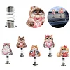 5Pcs Diamond Painting 2D Flat Love Cat Shake Car Ornaments for Center Console