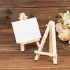 10 Pack | 5" Natural Mini DIY Tabletop Wooden Display Easel Stands, Rustic Place Card Table Number Holders