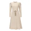 Solid Color Autumn Long Sleeve Knit Dress