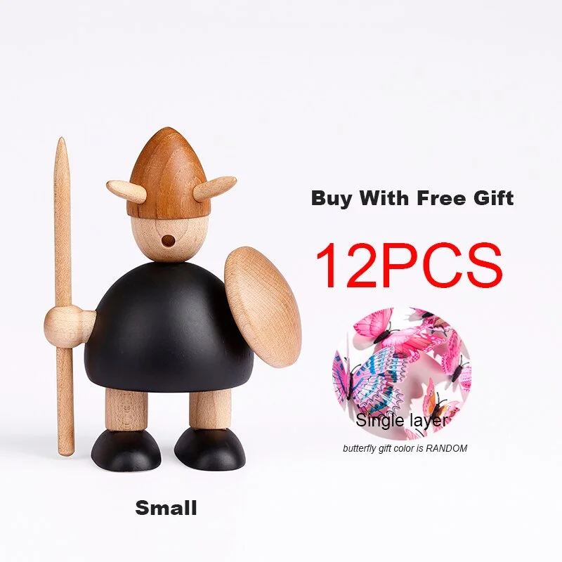 Original Wood Carving Vikings Home Decoration as for Creative Christmas Birthday Gift to Decor Interior Living Room  Figurines