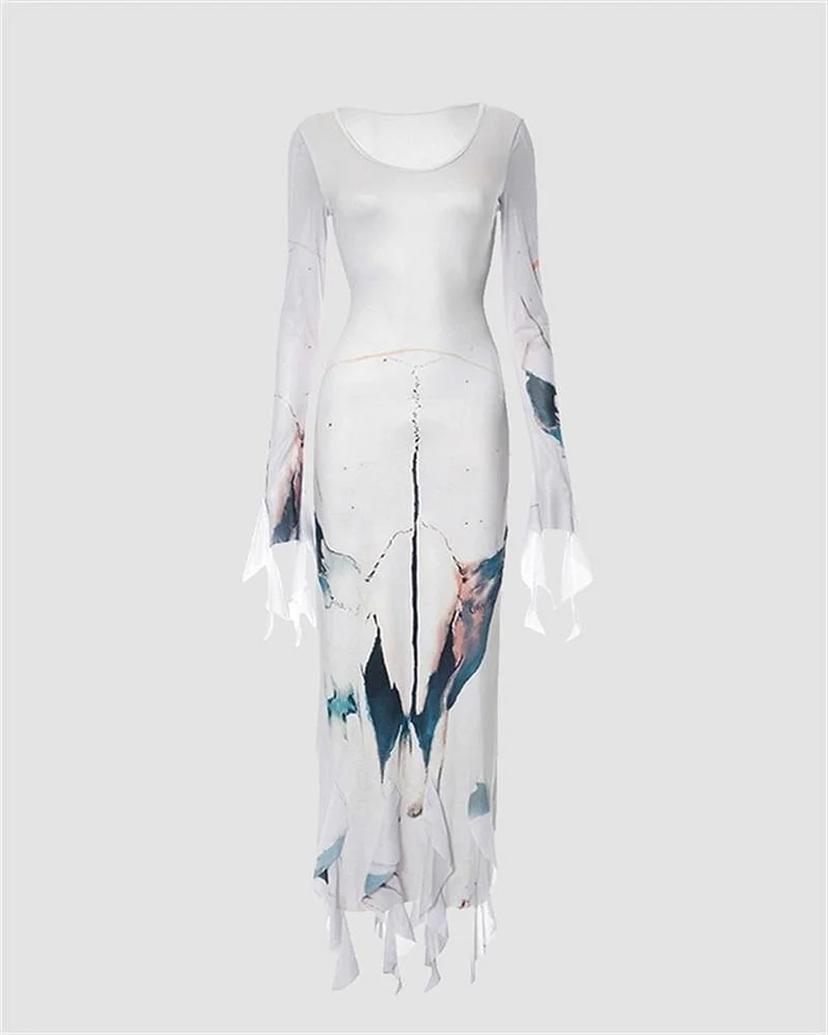 Ceramics Print Maxi Dress