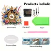 (US Local)Acrylic Special Shape Flower Bird Diamond Painting Clock Ornaments Kit